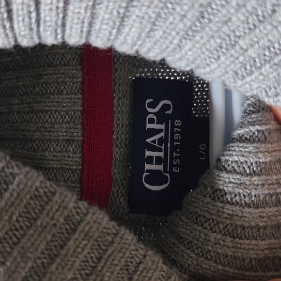 Chaps Gray and Pink Turtleneck Sweater - Picture 2 of 2